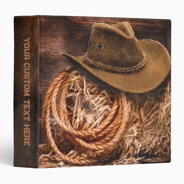 Western Cowboy Hat Rope Barn Hay  Binder (Front/Spine)
