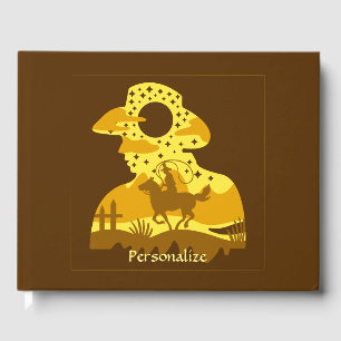 Western Cowboy Horse Lasso Wild West Guest Book