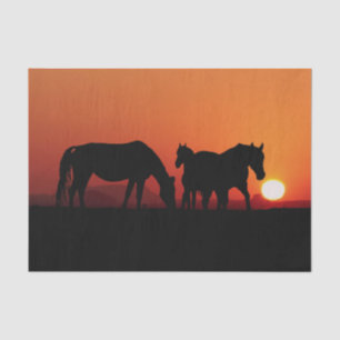 Western Cowboy Horses Sunset 15 Decoupage  Tissue Paper