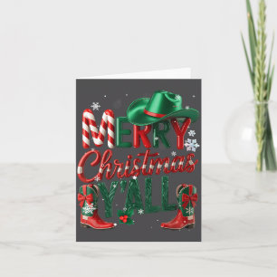 Western Cowboy Howdy Merry Christmas Yall Cowgirl Card