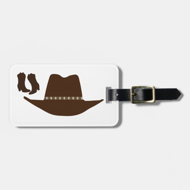 Western Cowboy Luggage Tag (Front Horizontal)