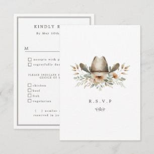 Western cowboy meal choices RSVP Card