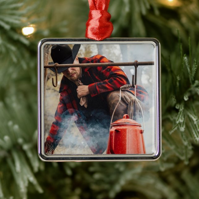 Western Cowboy   Metal Ornament (Tree)