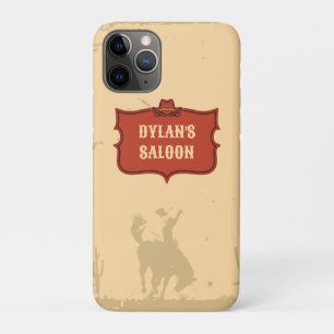 Western Cowboy Monogram Rustic Name Saloon iPhone 11 Pro Case