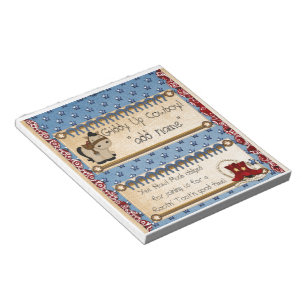 Western Cowboy Party Candy Bar Wrapper Favour Notepad