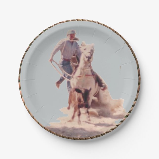 Western Cowboy Party Paper Plates (Front)