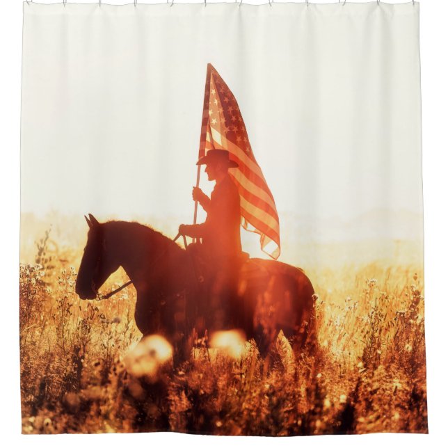 Western - cowboy portrait with USA flag (Front)