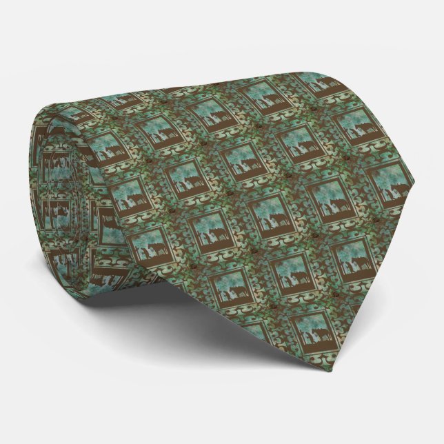 Western Cowboy Prayer Mens Necktie (Rolled)