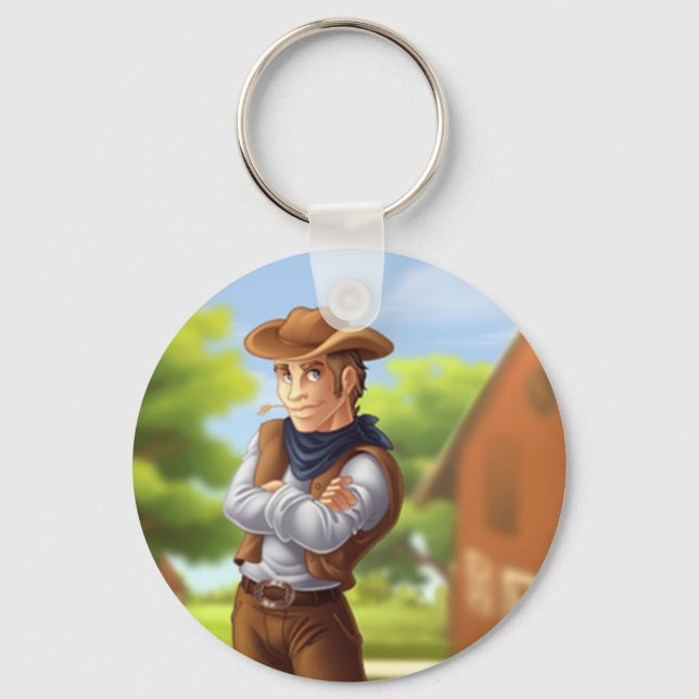 Western Cowboy Promotional Keychain (Front)
