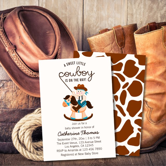 Western Cowboy Rocking Horse Boy Baby Shower  Invitation (Creator Uploaded)