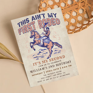 Western Cowboy Rodeo 2nd Birthday Party Invitation