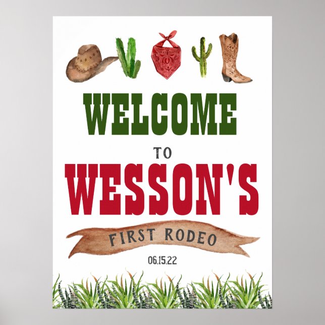 Western Cowboy Rodeo Affiche de bienvenue (Devant)