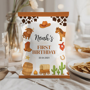 Western Cowboy Rodeo Birthday Chip Bag Wrapper