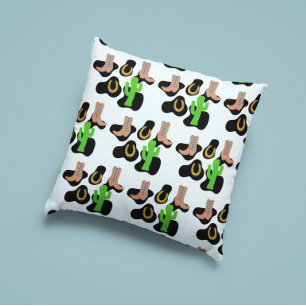 Western Cowboy Rodeo Birthday Throw Pillow
