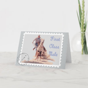 Western Cowboy Rodeo Calf Roper carte de voeux