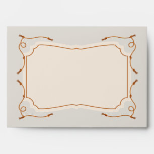 Western Cowboy Rodeo Cow Hide Rope Pattern Envelope
