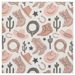 Western Cowboy Rodeo Farm Southern Ranch Neutral Fabric