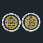 Western Cowboy Rustic Groomsmen Name Monogram Cufflinks<br><div class="desc">Personalized gifts for groomsmen with western cowboy theme. Decorated with cowboy hat with vintage western font. Text and background colour are editable using the Design Tool to fit your occasion. Get this customize gift for wedding,  bachelor party,  engagement party or any other special occasions.</div>