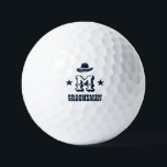 Western Cowboy Rustic Groomsmen Name Monogram Golf Balls<br><div class="desc">Personalized gifts for groomsmen with western cowboy theme. Decorated with cowboy hat with vintage western font. Text and colour are editable using the Design Tool to fit your occasion. Get this customize gift for wedding,  bachelor party,  engagement party or any other special occasions.</div>