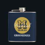 Western Cowboy Rustic Groomsmen Name Monogram Hip Flask<br><div class="desc">Personalized gifts for groomsmen with western cowboy theme. Decorated with cowboy hat with vintage western font. Text and colour are editable using the Design Tool to fit your occasion. Get this customize gift for wedding,  bachelor party,  engagement party or any other special occasions.</div>