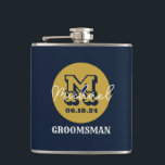 Western Cowboy Rustic Groomsmen Name Monogram Hip Flask<br><div class="desc">Personalized gifts for groomsmen with western cowboy theme. Decorated with cowboy hat with vintage western font. Text and colour are editable using the Design Tool to fit your occasion. Get this customize gift for wedding,  bachelor party,  engagement party or any other special occasions.</div>