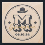 Western Cowboy Rustic Monogram Best Man Groomsmen Stone Coaster<br><div class="desc">Personalized gifts for groomsmen and best man with western cowboy theme. Decorated with cowboy hat with vintage western font. Text and colour are editable using the Design Tool to fit your occasion. Get this customize gift for wedding,  bachelor party,  engagement party or any other special occasions.</div>