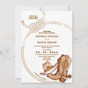 Western Cowboy Rustic Wedding  Invitation