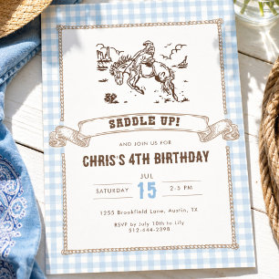 Western Cowboy Saddle Up Birthday Party  Invitation