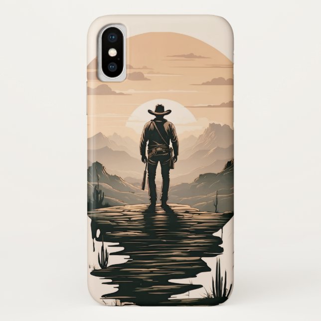 Western Cowboy Silhouette Case-Mate iPhone Case (Back)