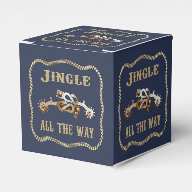 Western Cowboy Spurs Jingle All The Way Favor Box (Front Side)