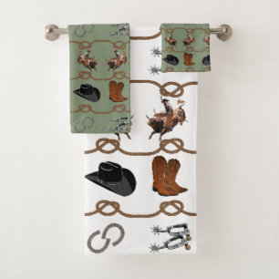 Western Cowboy Theme Bath Towel Set