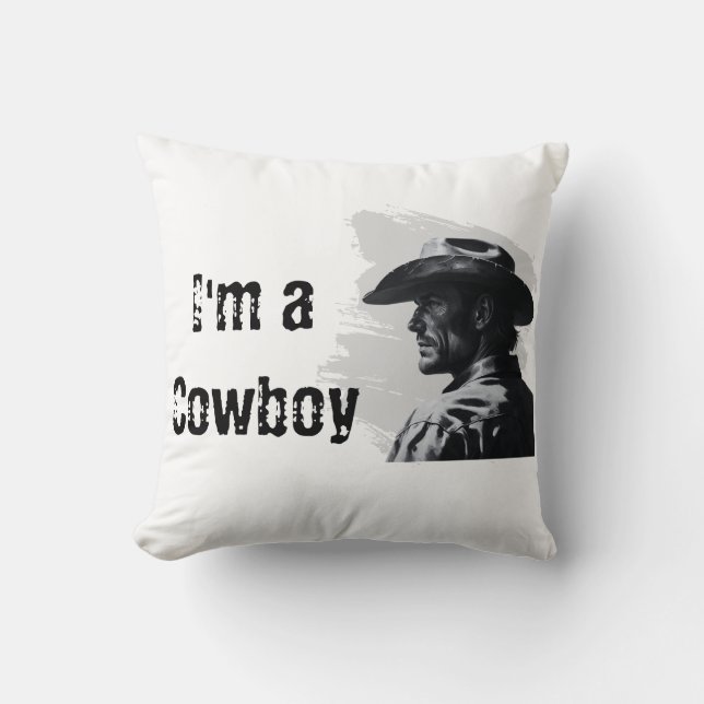 Western Cowboy Throw Pillow | Gifts for Him (Front)