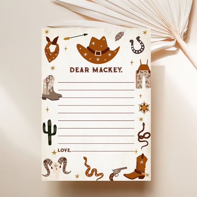 Western Cowboy Time Capsule Note Message Card (Creator Uploaded)