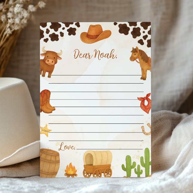 Western Cowboy Time Capsule Note Message Card (Creator Uploaded)