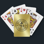 Western Cowboy Vintage Gold Monogram Groomsmen Playing Cards<br><div class="desc">Personalized gifts for groomsmen with western cowboy theme. Decorated with cowboy hat with vintage western font. Text and colour are editable using the Design Tool to fit your occasion. Get this customize gift for wedding,  bachelor party,  engagement party or any other special occasions.</div>