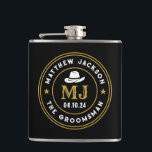 Western Cowboy Vintage Logo Personalized Groomsmen Hip Flask<br><div class="desc">Personalized gifts for groomsmen with western cowboy theme. Decorated with cowboy hat with vintage western font. Text and colour are editable using the Design Tool to fit your occasion. Get this customize gift for wedding,  bachelor party,  engagement party or any other special occasions.</div>