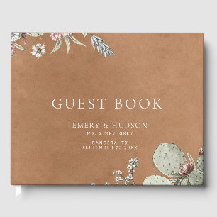 Western Cowboy Vintage Southwest Floral Wedding Guest Book