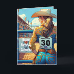 Western Cowgirl 30th Birthday Rodeo Custom Card<br><div class="desc">Art by Dancing Cowgirl Designs for the Rodeo Days Store.</div>