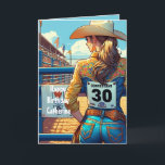 Western Cowgirl 30th Birthday Rodeo Custom Card<br><div class="desc">Art by Dancing Cowgirl Designs for the Rodeo Days Store.</div>