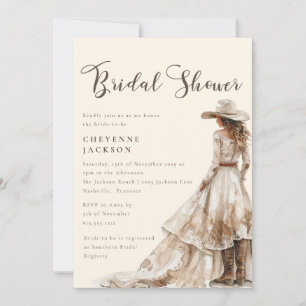 Western Cowgirl and Lace Bridal Shower  Invitation
