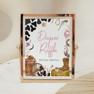Western Cowgirl Baby Shower Diaper Raffle Poster