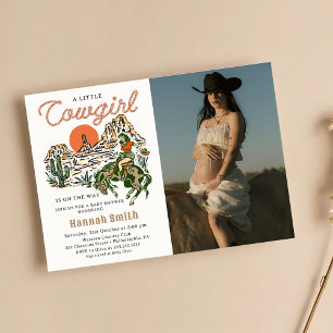 Western Cowgirl Baby Shower Photo Invitation