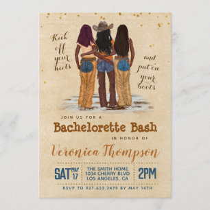 Western Cowgirl Bachelorette Bridal Shower Invitation
