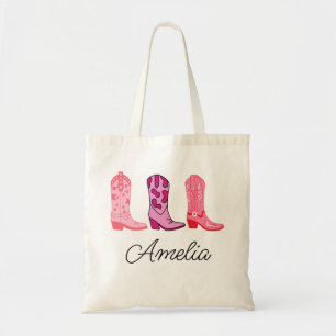 Western Cowgirl Bachelorette Tote Bags, Custom Bri