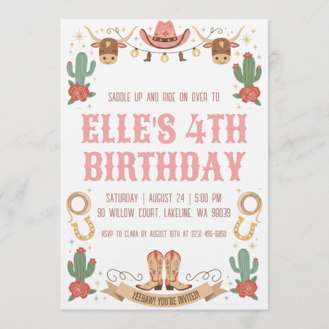 western cowgirl birthday invitations (Devant)