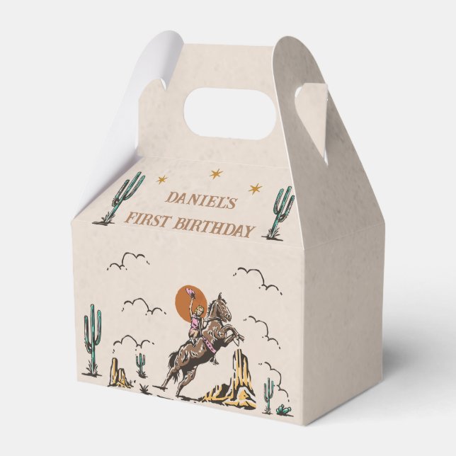 Western Cowgirl Birthday Party Favour Box (Front Side)