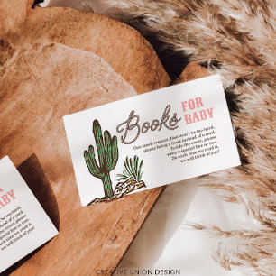 Western Cowgirl Books for Baby Shower Card