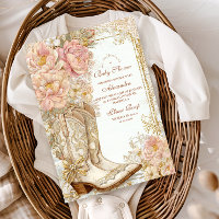 Western Cowgirl Boots Floral Baby Shower