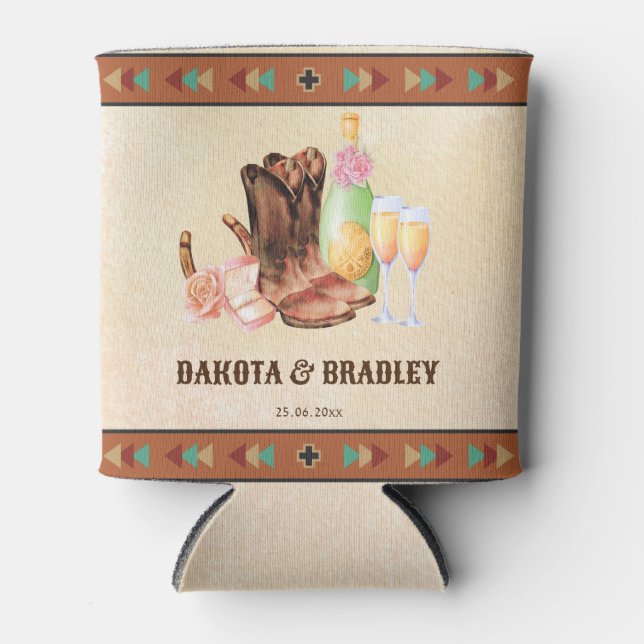 Western cowgirl bridal party gifts can cooler (Front)