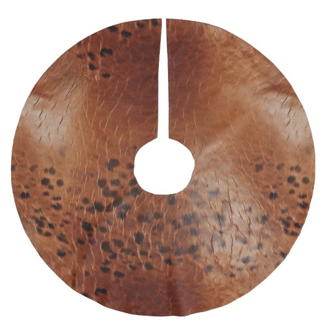 Western Cowgirl Brown Black  Brushed Polyester Tree Skirt (Front)